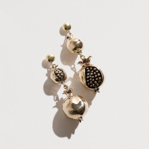 Pamela Love long persephone pomegranate earrings- solid 925 sterling silver - Picture 4 of 4